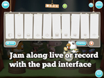 Jam along live or record with the pad interface